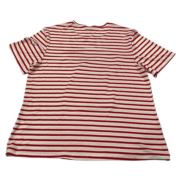 Melissa Masse 'Rosie the Riveter' Striped T-Shirt, USA, Red White, 1X - Picture 4 of 11